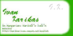 ivan karikas business card